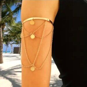 Upper Arm Chain Cuff Bracelet Dangle Boho Hippie Armlet Gypsy Egyptian Dangle